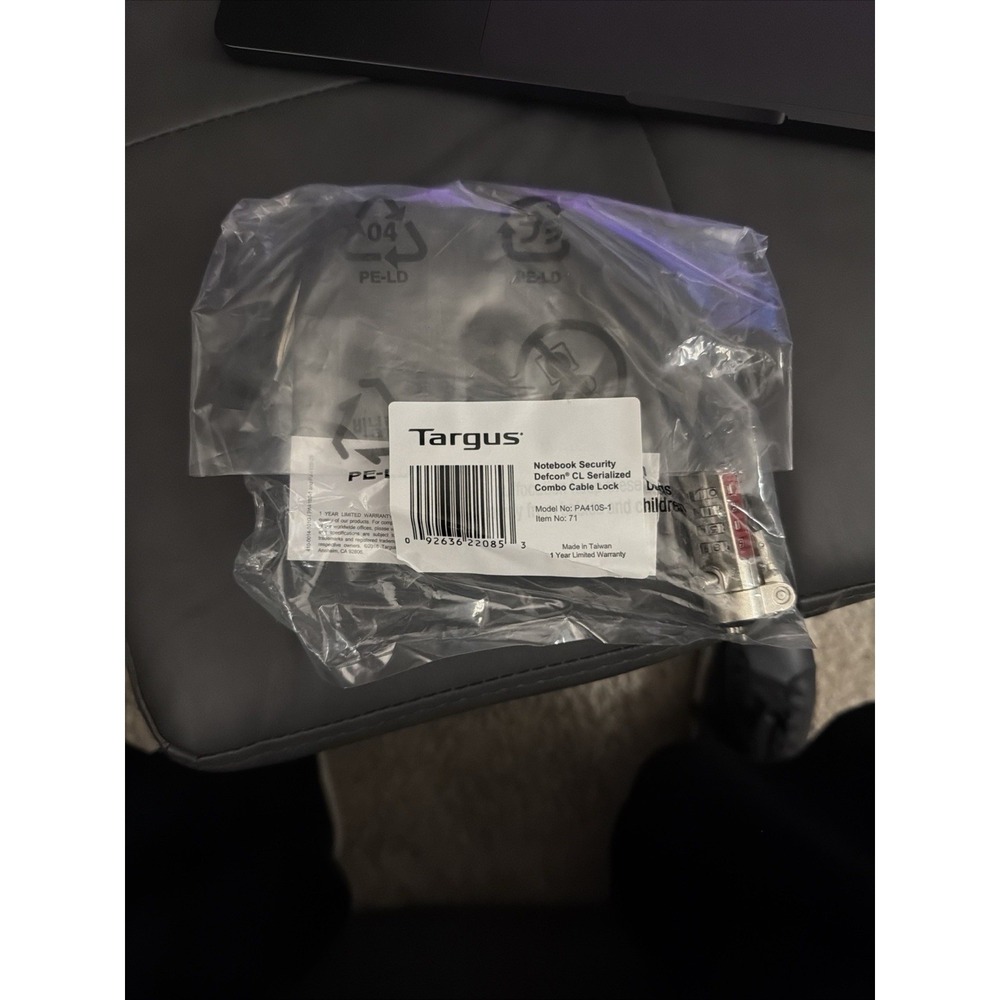 Targus DEFCON Ultimate Serialized Combo Cable Lock/Brand New **SEALED**